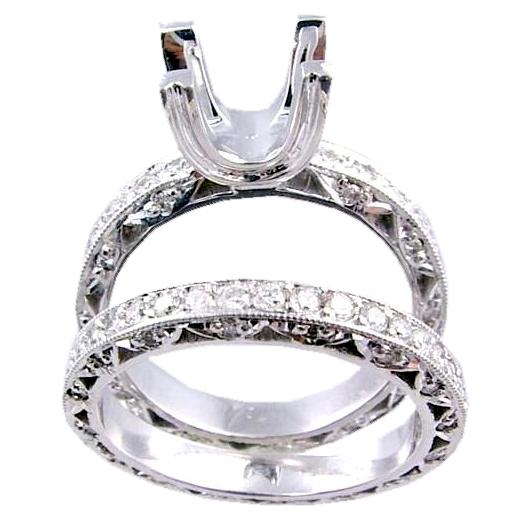 Eternity Style Pave Set Diamond Bridal Set (Semi Mount)