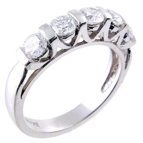 Channel Set Round Diamond Wedding Ring