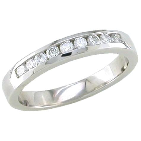 Channel Set Round Diamond Wedding Ring