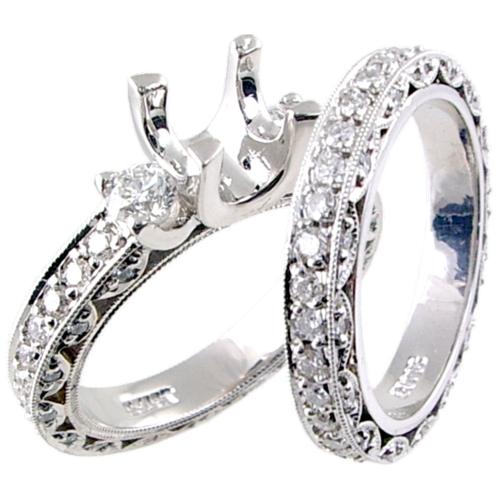 Eternity Style, Channel/Pave Set Diamond Bridal Set (Semi Mount)