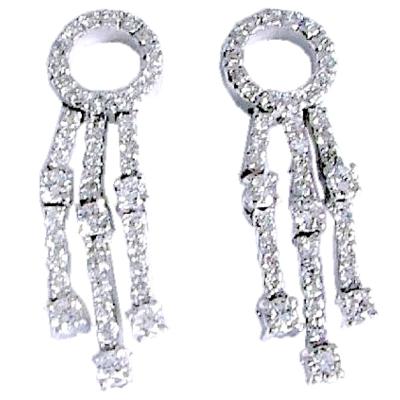 Pave/Prong Set Dangling Diamond Earrings
