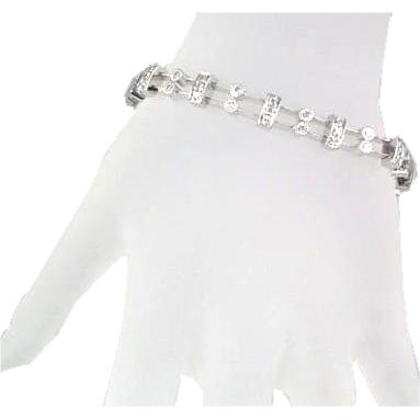 Two Row Bezel/Pave Set Diamond Bracelet