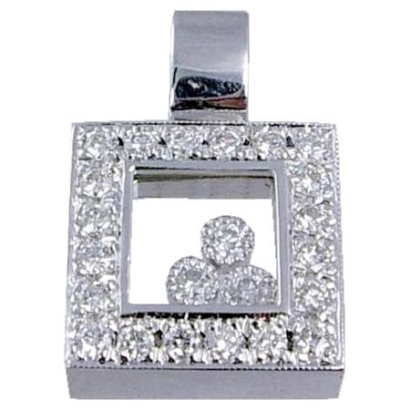 Pave Set Diamond with Three Floating Diamond Pendant