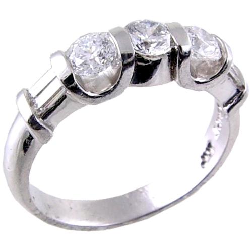 Channel Set Round, Baguette Diamond Wedding Ring