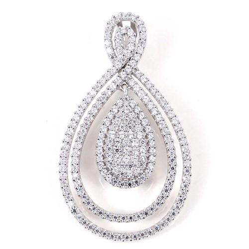 Pear Shaped Pave Set Pendant