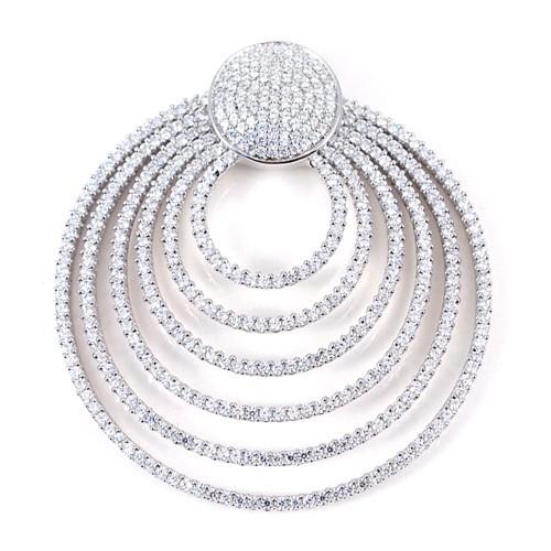 Six Circle Pave Set  Pendant