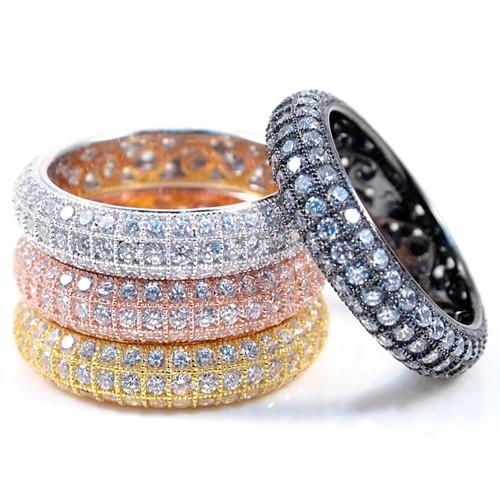 3 Row Pave Set Eternity Ring