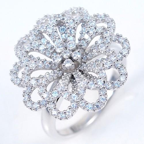 Floral design Pave Set Ring
