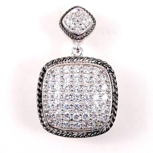 Pave Set Puffed Pendant