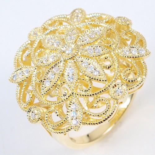Floral design Pave Set ring