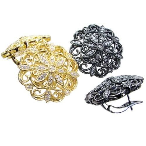 Omega Back Earrings