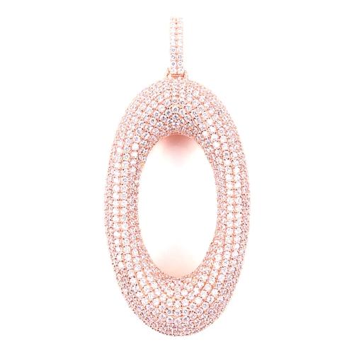 Pave Set Oval Pendant