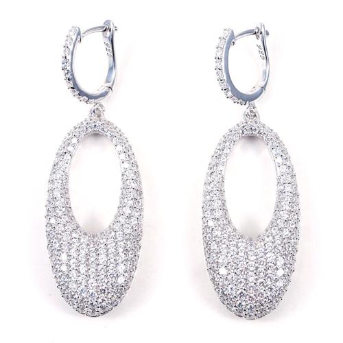 Pave Set Dangling Earrings
