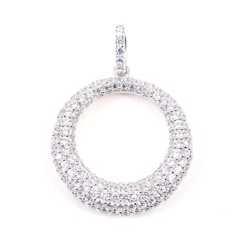 Pave Set Circle Pendant