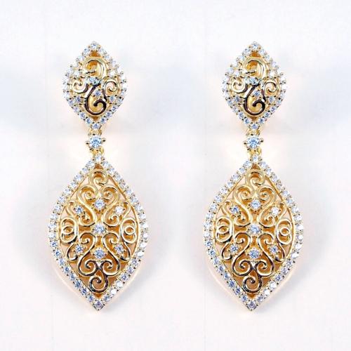 Dangling Antique design Earrings with Omega Back