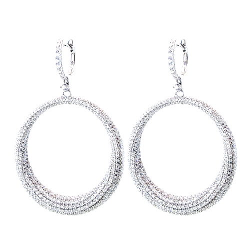 Micro Pave Circular Dangling Earrings