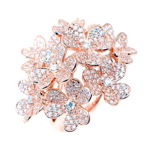 Micro Pave Floral Ring
