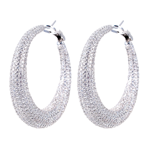 Micro Pave Hoop Earrings