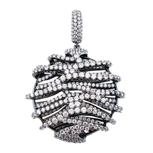 Micro Pave Two Level Circular Pendant