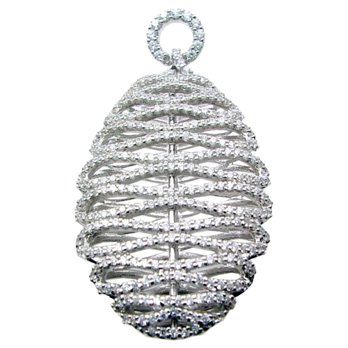 Honey Comb Micro Pave Pendant