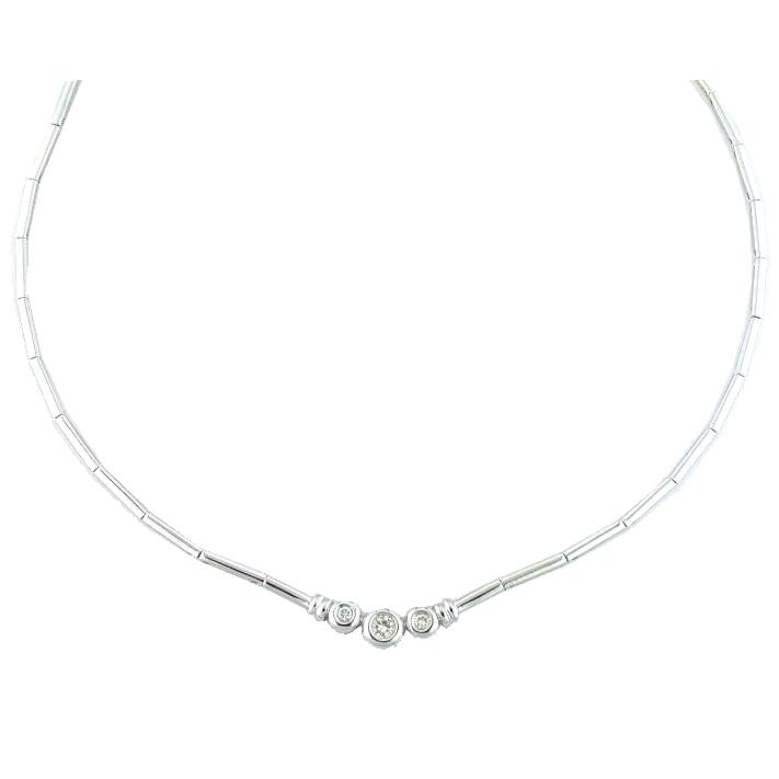 Bezel Set Round Diamond Necklace