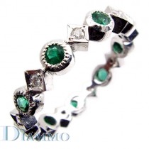 Bezel Set Diamomd-Emerald Ring