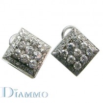 Square Shape Round Diamonds Fashion Studs Earrings