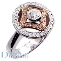 Two Tone Pave Set Antique Style Diamond Ring