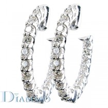 Double Shared Prong Inside/Outside Diamond Hoop Earrings