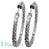Prong set inside/outside Hoop Earrings (2 inch) with Safety Lock
