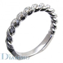 Hand Crafted, Twisted, Square Shank, Micro Pave Diamond Wedding Ring