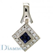 Diamond and Invisible Set Sapphire Pendant