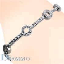 Pave Set Diamond Fashion Bracelet with Circular Links