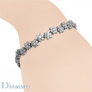 Floral Cluster Diamond Tennis Bracelet
