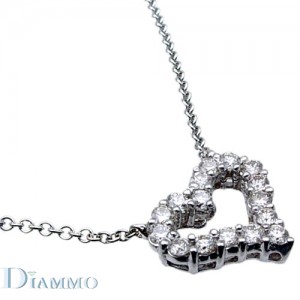 Prong Set Diamond Heart Necklace