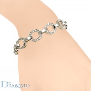 Pave Set Diamond Oval Link Fashion Bracelet