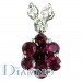 H-1101R Round Shaped Cluster Rubies and Diamonds Pendant
