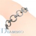 H-1162 Pave Set Diamond Round Links Fashion Bracelet