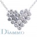 Round Invisible Set Diamond Heart Necklace