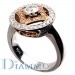 Two Tone Pave Set Antique Style Diamond Ring