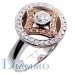 H-1636 Two Tone Pave Set Antique Style Diamond Ring