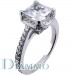 Micro-Pave Set Diamond Engagement Ring Semi Mount for Princess Cut Center