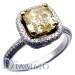 Three Row Micro-Pave Set Diamond Engagement Ring Semi Mount for Cushion Center