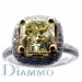 Three Row Micro-Pave Set Diamond Engagement Ring Semi Mount for Cushion Center