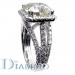 Split Shank (Triple Shank) Micro Pave Set Diamond Engagement Ring Semi Mount with Halo for Cushion Center