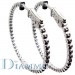 Prong set inside/outside Hoop Earrings (1.50 inch) with Safety Lock