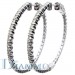 Prong set inside/outside Hoop Earrings (1.50 inch) with Safety Lock