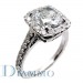 H-1971 Micro Pave Set Diamond Engagement Ring Semi Mount with Halo for Cushion Center