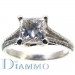 Split Shank Micro Pave Diamond Engagement Ring Semi Mount for Princess Cut