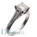 Split Shank Micro Pave Diamond Engagement Ring Semi Mount for Princess Cut